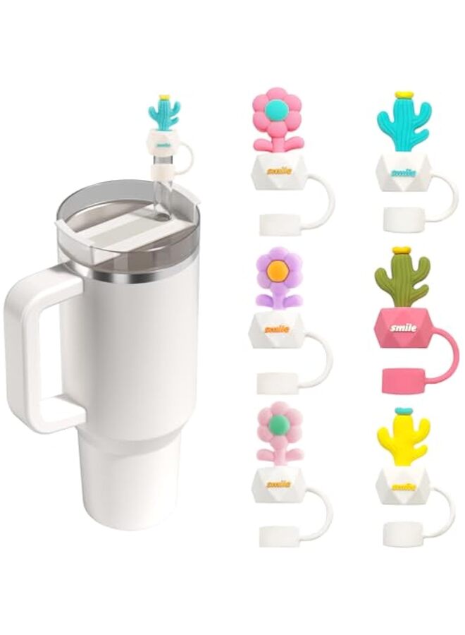 LAMAY 6 straw lids for 30oz and 40oz cups, cute 10mm silicone lids, water bottle accessories, children's gifts. - Image 1